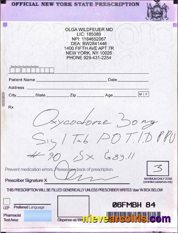 USA New York state prescription